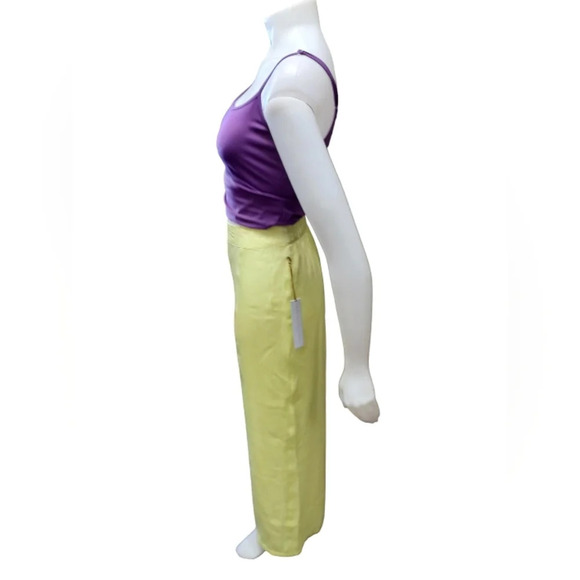 House Of Harlow NWT Wide Leg Fully Lined  Yellow Pants Size Medium - Picture 3 of 9